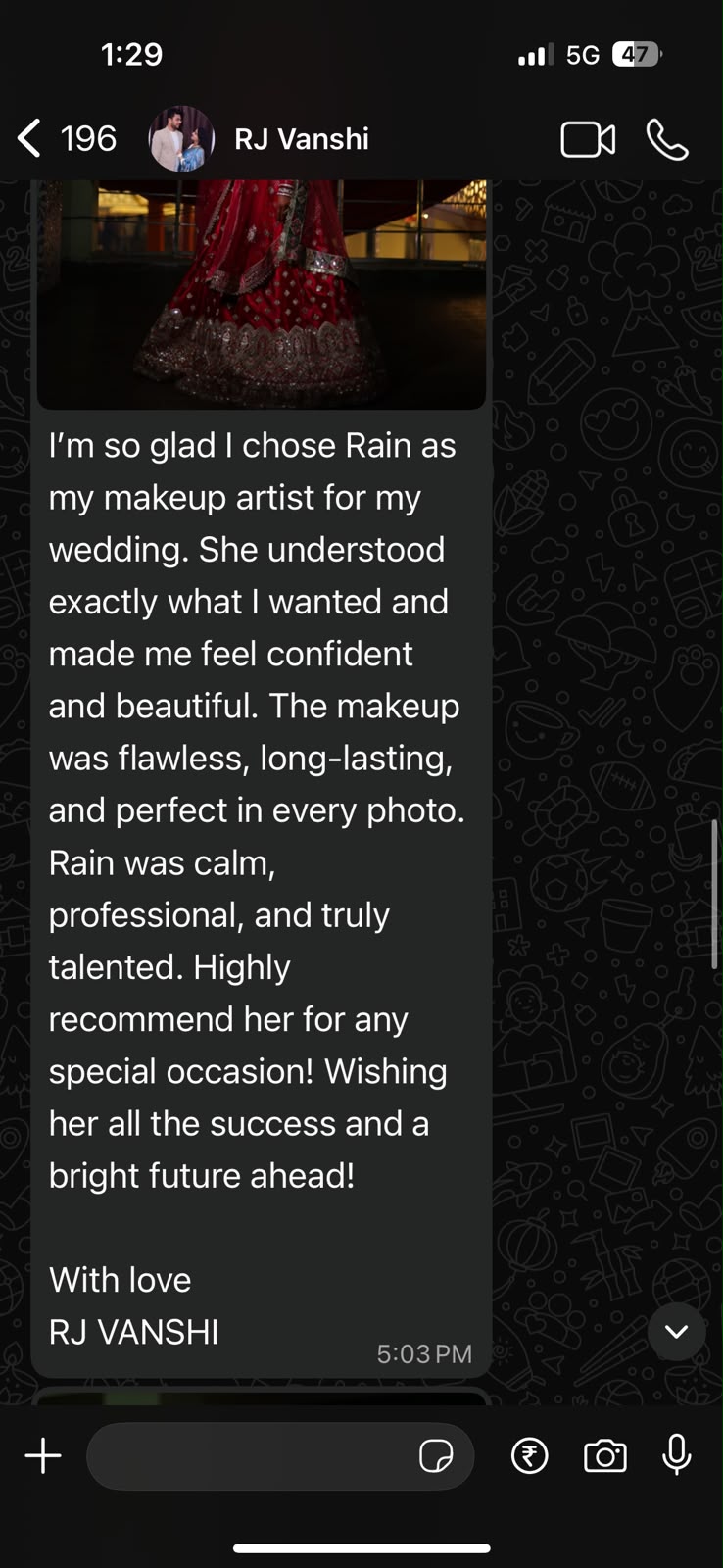 RJ Vanshi's recommendation for long-lasting wedding makeup
